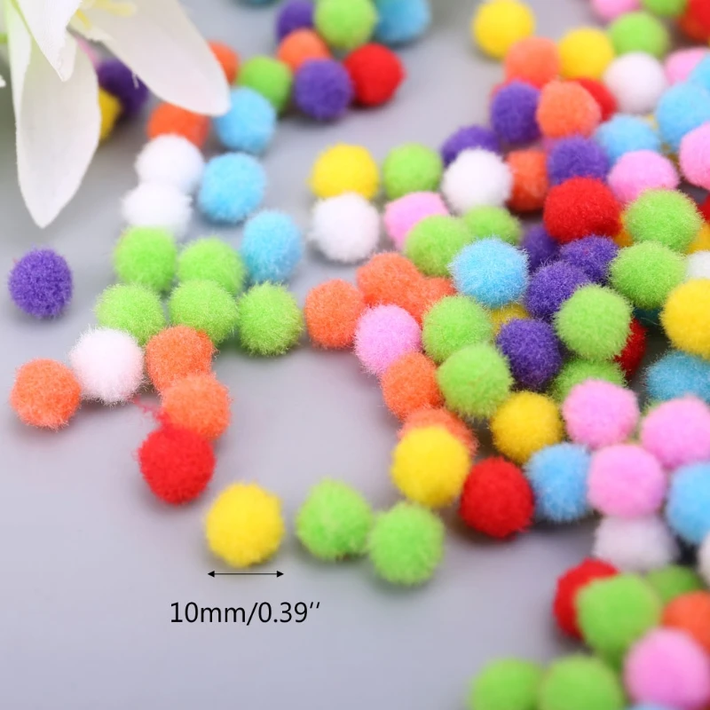 

1000Pcs Soft Round Fluffy Craft PomPoms Ball Mixed Color Pom Poms 10mm DIY Craft