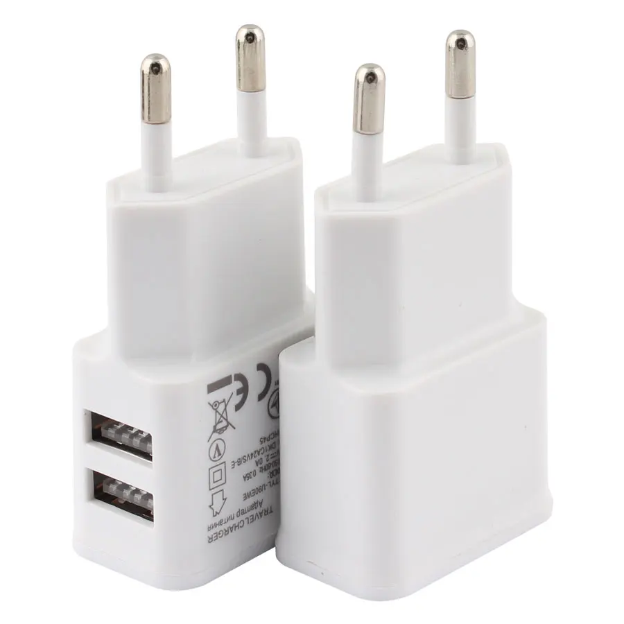 Зарядное устройство с двумя USB-портами адаптер питания 2 А дорожная вилка