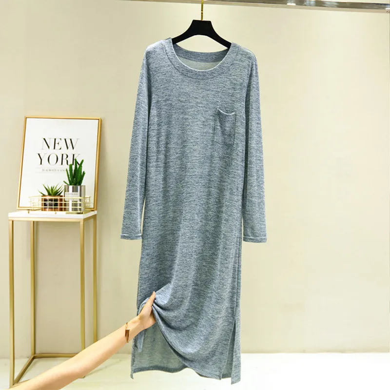Женская ночная рубашка Fdfklak в Корейском стиле на весну и осень свободное платье