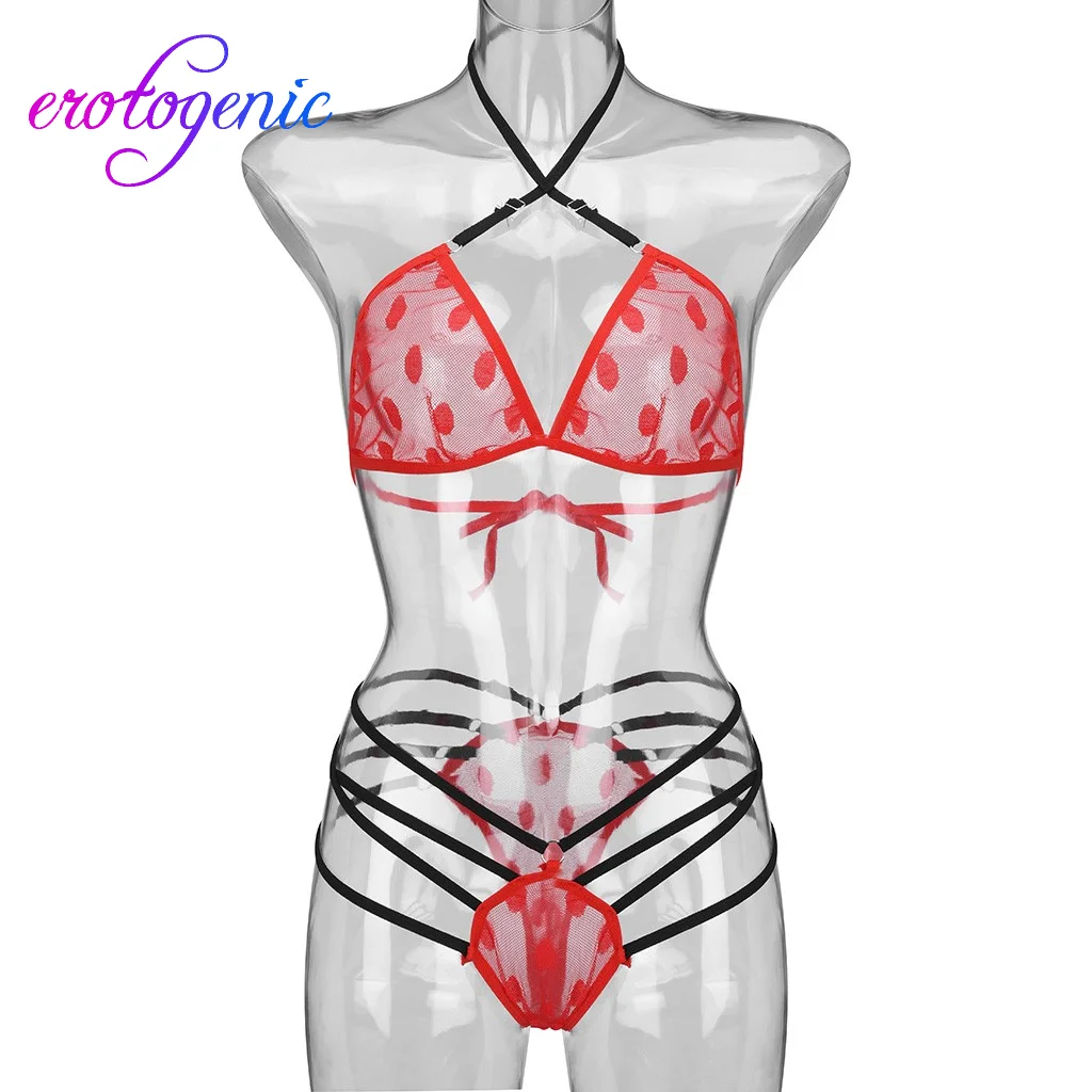 Эротический секс-шоп женское нижнее белье новое сексуальное Сетчатое красное с