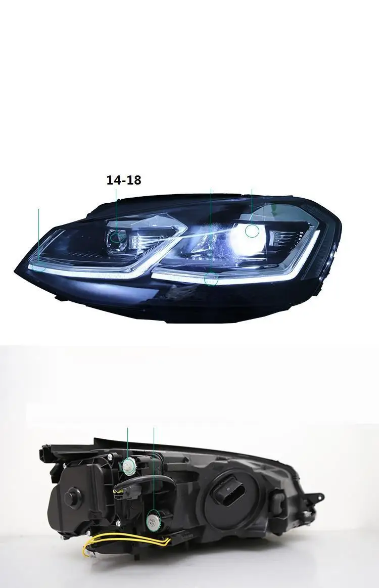 Drl Automovil Запчасти для укладки Neblineros Led Para Автомобильные фары Задние Автомобильные фары в сборе 14 15 16 17 для Volkswagen Golf 7