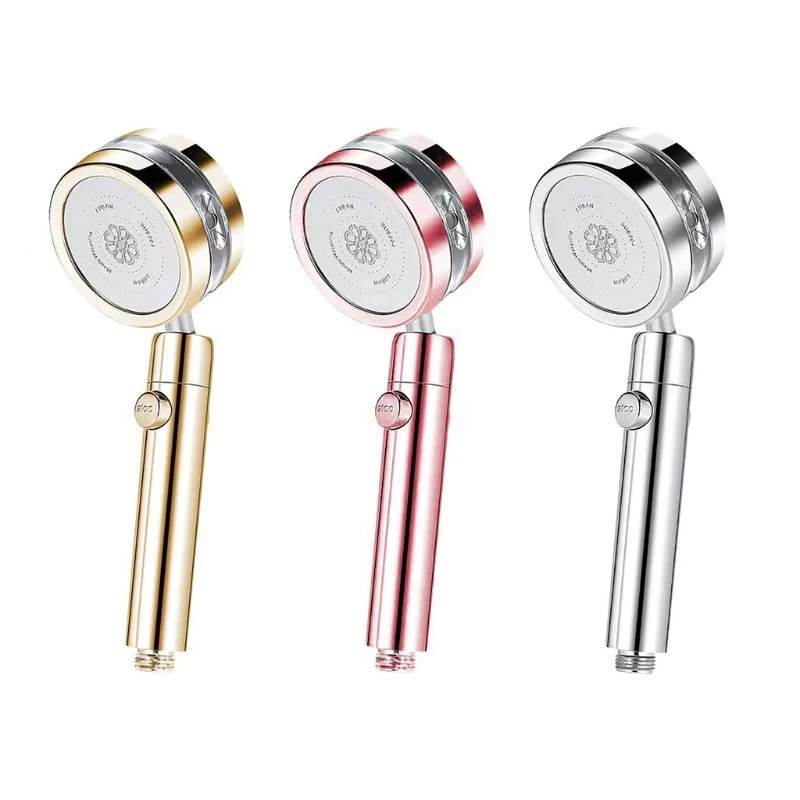 

Handheld Turbo Shower Head Househeld Water Sprinkle Head Universal Interface with Double-sided Temperature Lock Function