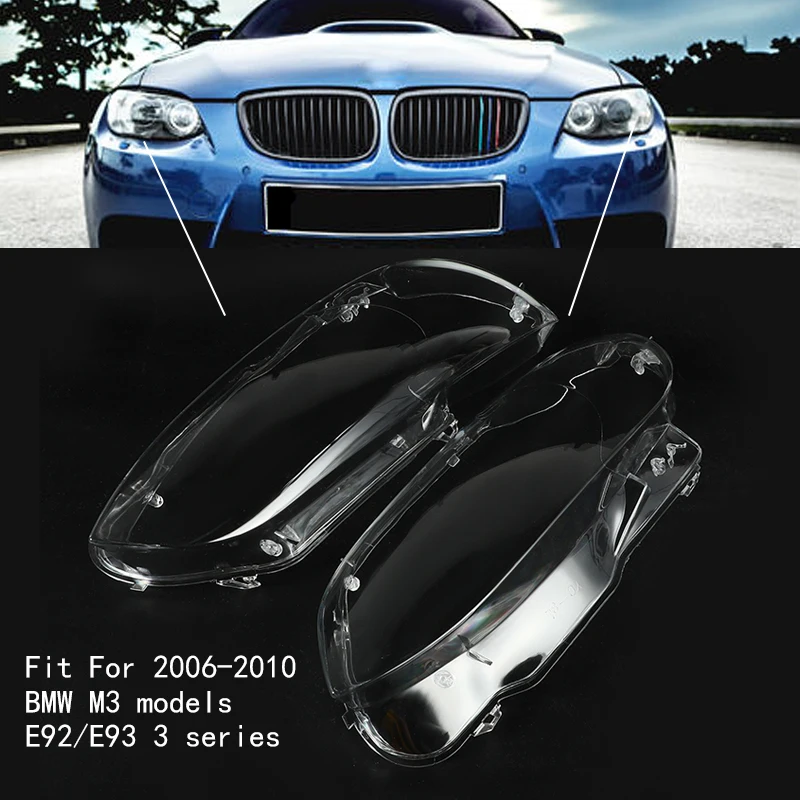 

For BMW E92 E93 Coupe M3 328i 335i Cabrio Car Headlight Lens Cover Car Clear Headlamp Shell Lampshade Cover Auto Accessories