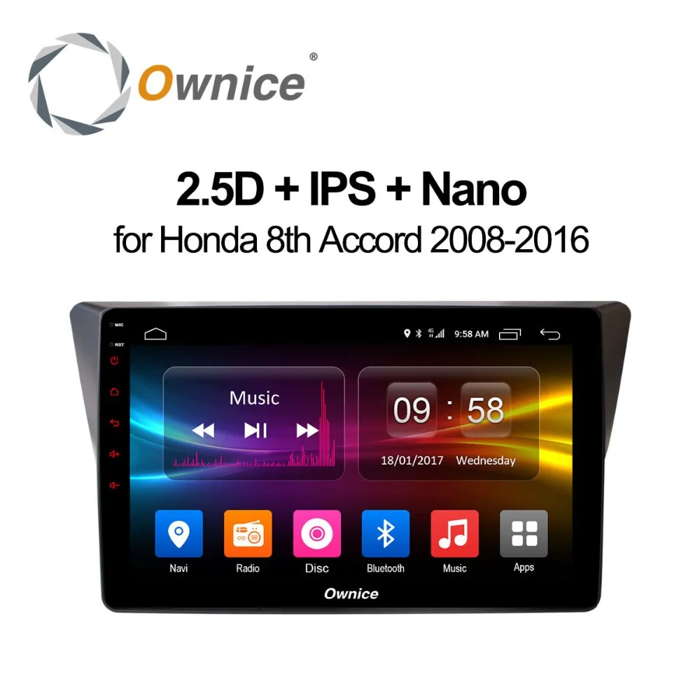 Ownice Android 8 1 для Honda 8th Accord 2008 2016 2 Гб RAM 4G SIM автомобильный dvd плеер GPS карта DVR камера TPMS