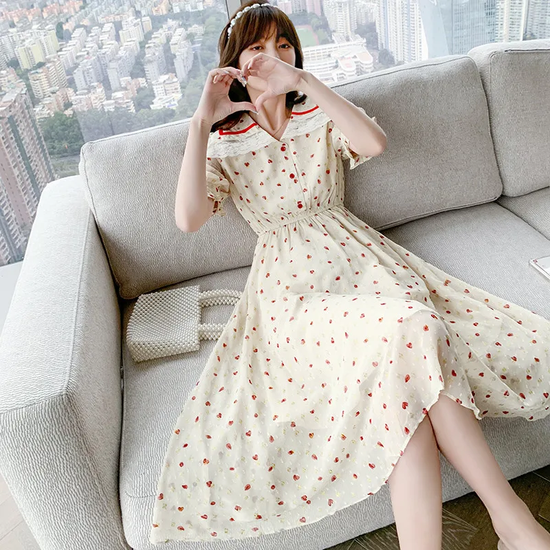 

Южное платье, темпераментная Талия, мягкая супер летняя сказочная Новая женская кукольная одежда, Корейская одежда с цветочным принтом