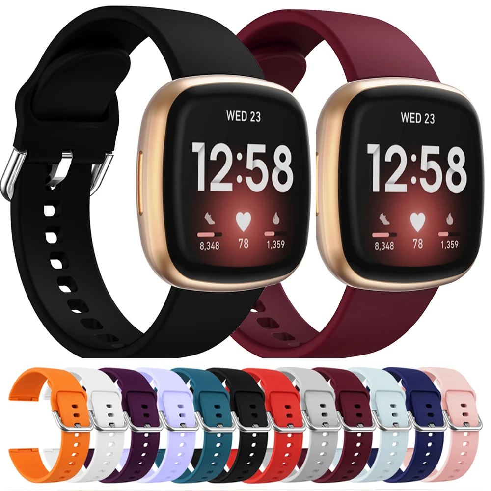 Ремешок совместимый с Fitbit Sense Versa 3 band мягкий силиконовый водонепроницаемый