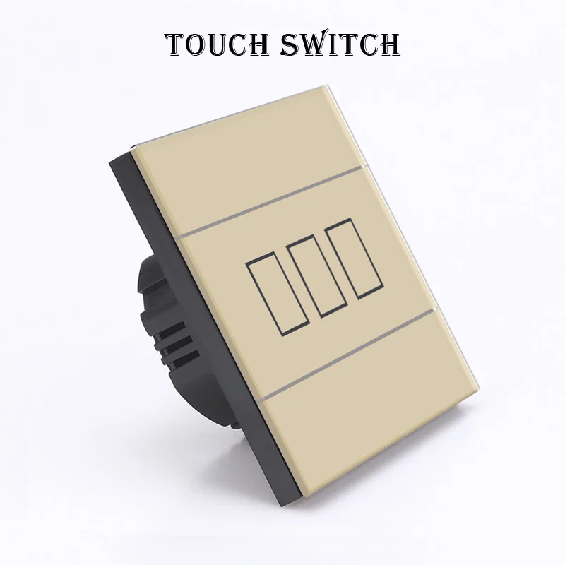 only touch 3 golden Стандартный ЕС 1/2/3 группа Водонепроницаемый светильник сенсорный переключатель закаленное Стекло Панель настенный светильник s - Цвет: only touch 3 golden