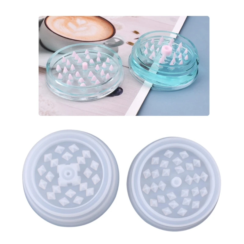 

2 Pcs/Set Tobacco Grinder Leaf Herbal Herb Smoke Spice Crusher Silicone Mould DIY Crafts Making Tools Crystal Epoxy Resin Mold