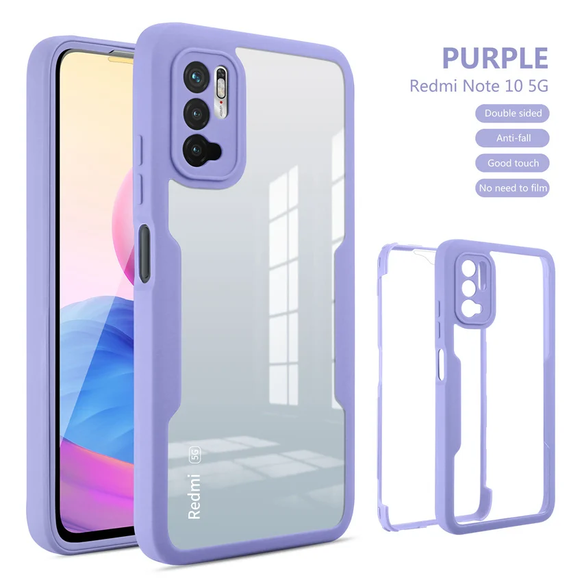 360 full cover phone case for xiaomi mi 11 lite redmi note 10 10s poco m3 pro 5g soft front protector back shockproof cover free global shipping