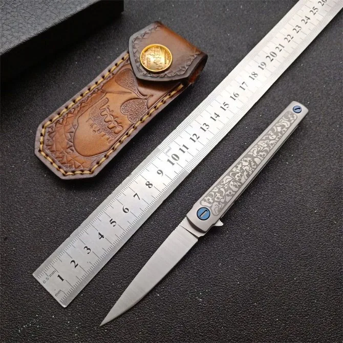 

Folding Knife Outdoor Survival Knife M390 Steel High Hardness Portable Self-Defense Tool Titanium Handle Fruit Knife EDC Rescue