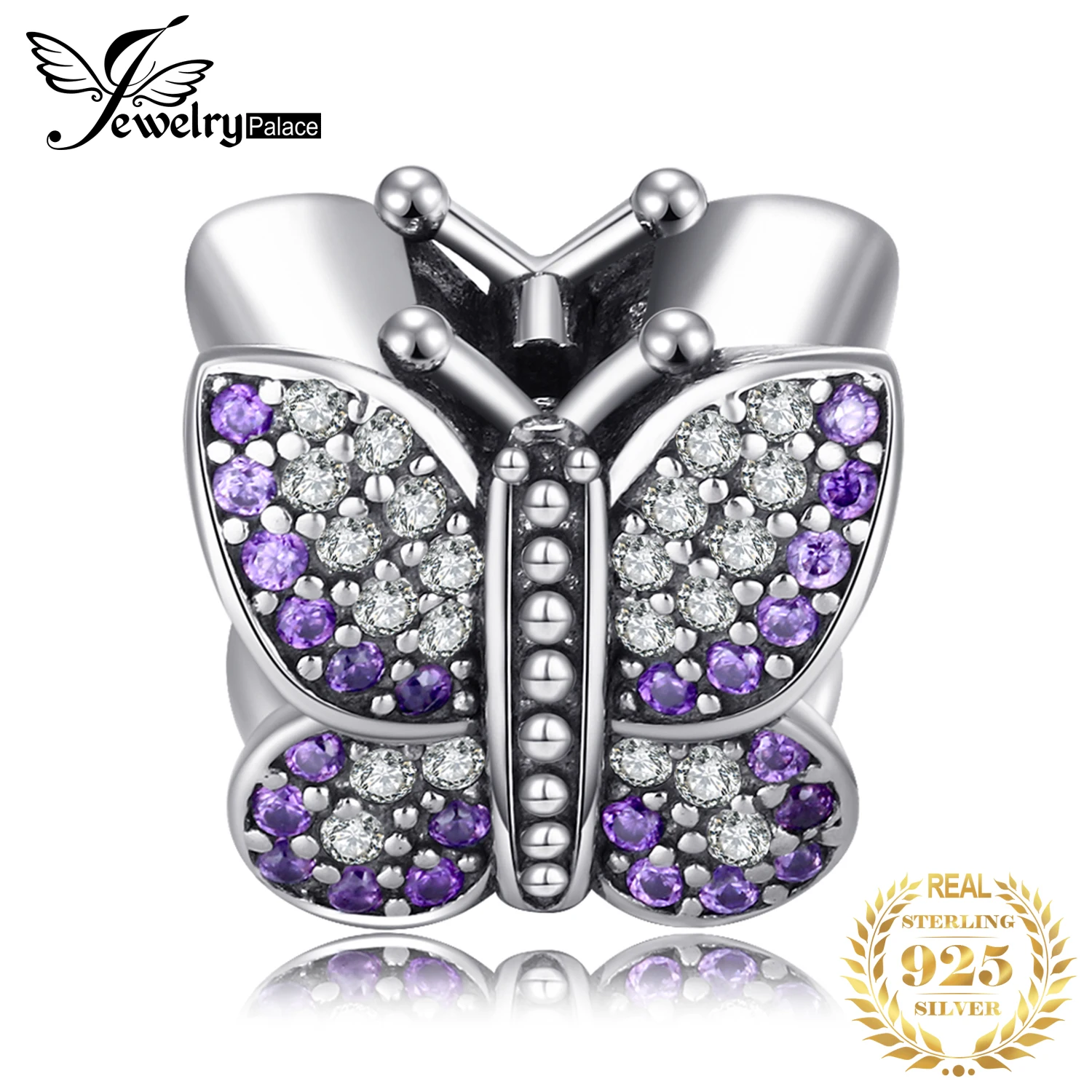 Jewelrypalace 925 пробы серебро мерцающие бабочки кубического циркония фиолетовый