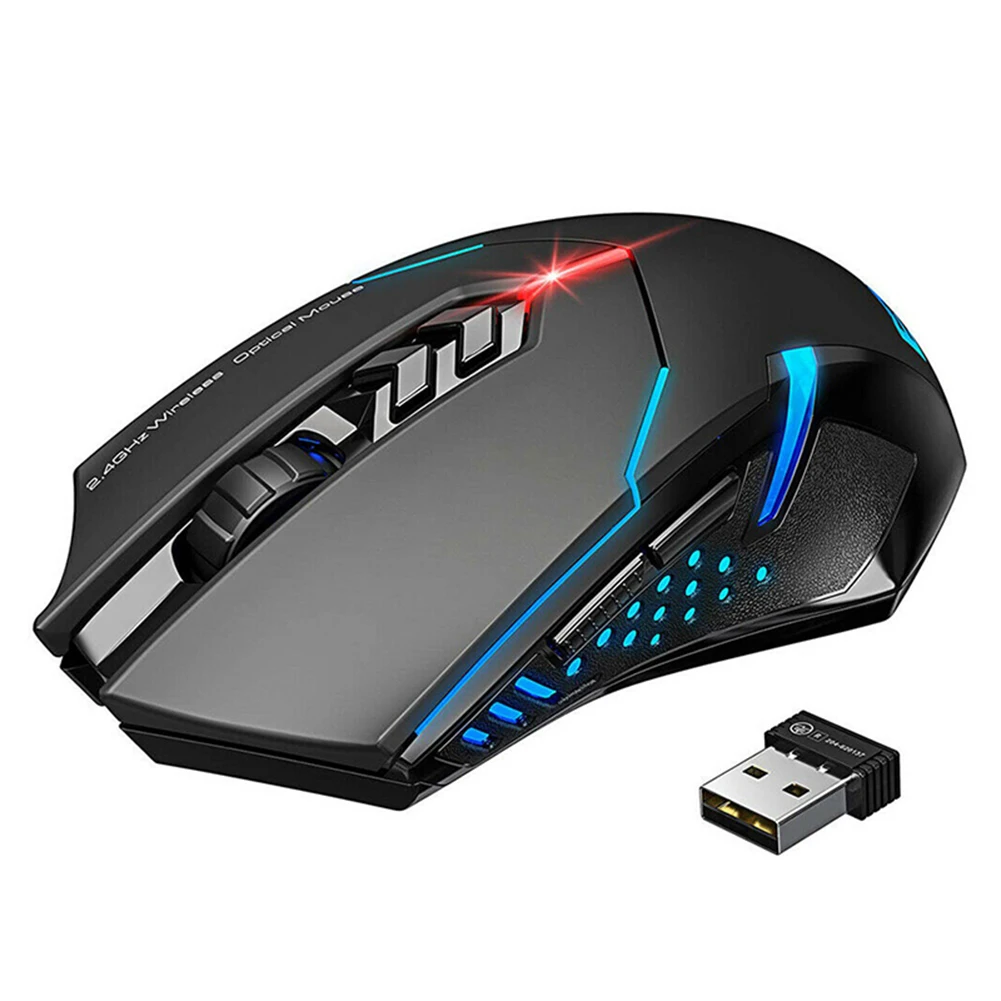 Беспроводная игровая мышь с бесшумным кликом 2400 DPI 3x7 1x3 9 см|Мыши| |