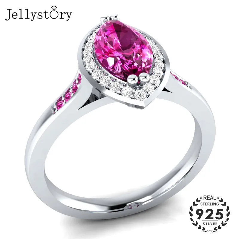 Модное кольцо Jellystory из серебра 925 пробы ювелирные изделия овальной формы с