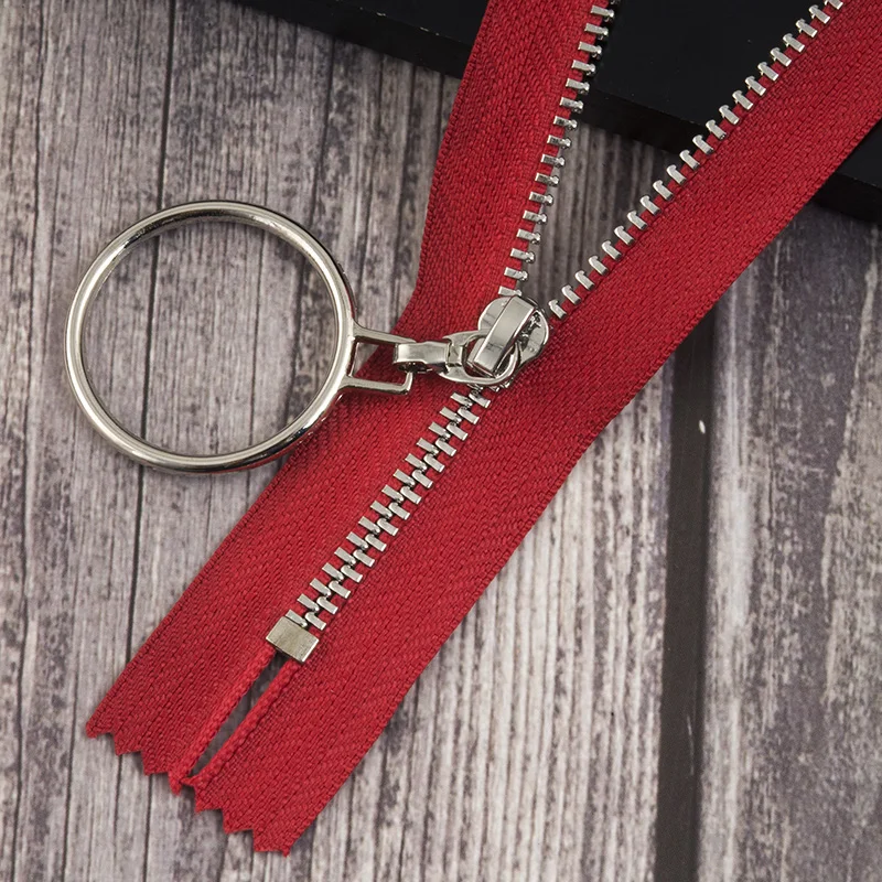 redsilver 2шт Meetee Авто замок 3# Металлические молнии 20 см закрытые молнии для шитье сумок юбка DIY аксессуары для одежды ZA152 - Цвет: redsilver