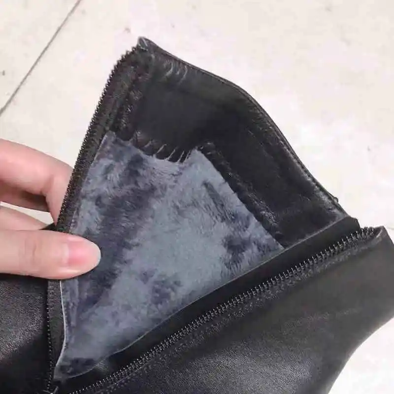 Женские ботильоны из искусственной кожи на очень высоком каблуке с квадратным