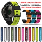 Горячая Распродажа 26 22 мм ремешок для наручных часов Garmin Fenix 5X 5 3 3HR 6 6X Forerunner 935 945 часы для часов, быстросъемный силиконовый легко подходит ремешок для наручных часов