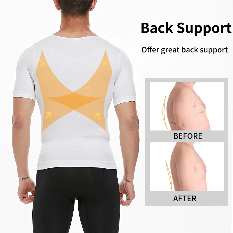 

Compression Shirts for Men Slimming Shirt Body Shaper Vest to Hide Gynecomastia Moobs Base Layer Workout Tank Tops Shapewear