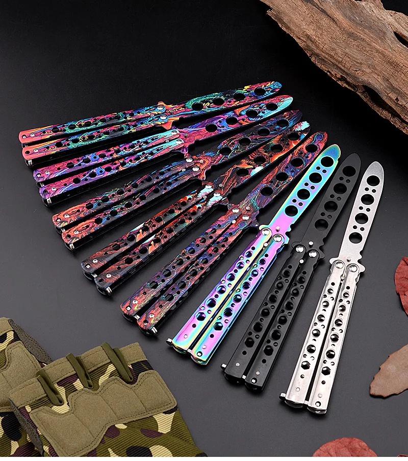 Beginner Butterfly Knife Four-Hole Practice KnifeTraining All-Steel Play Unedged | Инструменты
