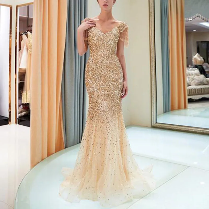 Женское платье с кисточками повседневное модное банкетное пайетками