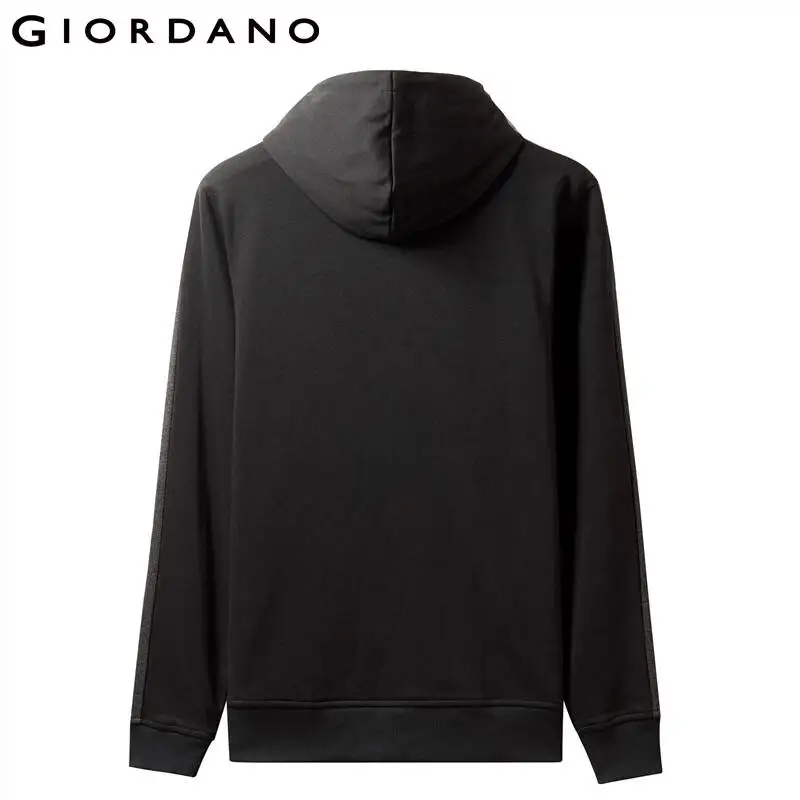 Giordano мужской свитшот кенгуру, с капюшоном из натурального хлопка,с небольшой вышивкой на груди