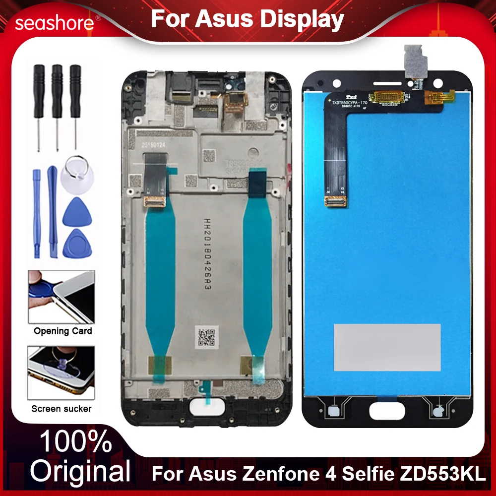 Pantalla Original para Asus Zenfone 4 Selfie ZD553KL, Digitalizador de pantalla t&aacute;ctil de pantalla LCD para Asus ZD553KL X00LD, piezas de repuesto-0