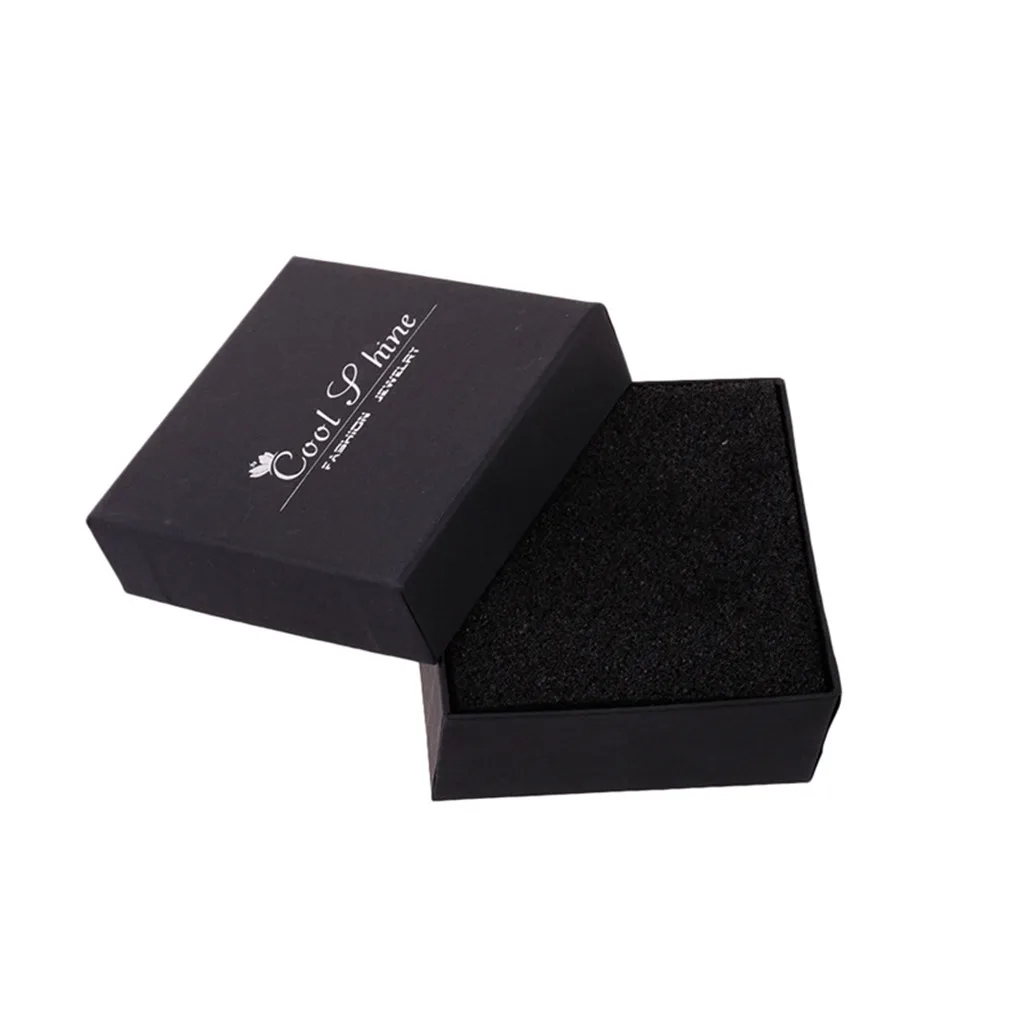 Классическая шкатулка для ювелирных изделий простая черная бумажная коробка