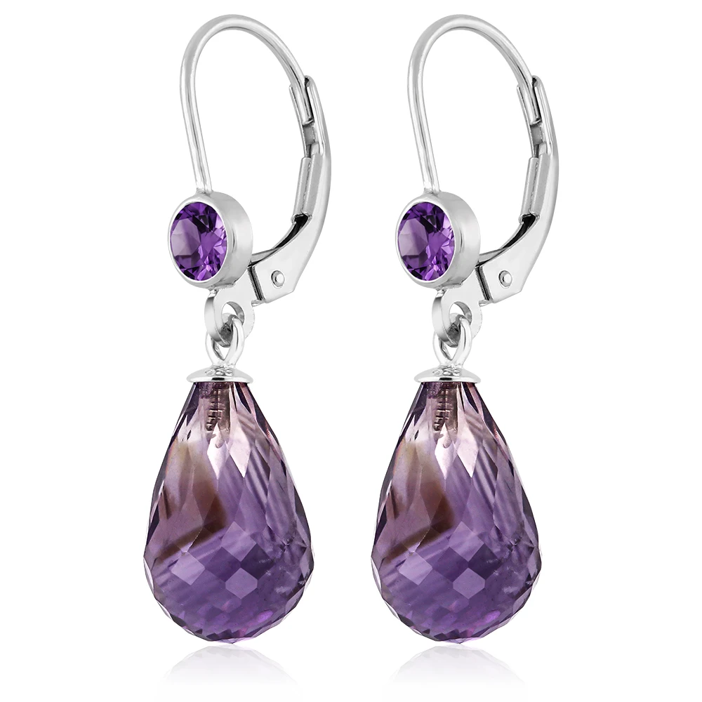 Женские классические серьги GemStoneKing 925 Висячие из серебра пробы 10 00 Ctw Briolette с