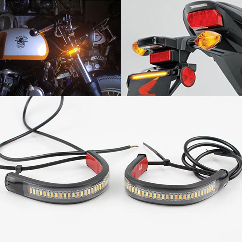 

1 шт. водить мотоцикл сигнала поворота светильник DRL Янтарный Белый Moto мигалка кольцо вилка ленточная лампа мигает мигалка 12V Универсальный