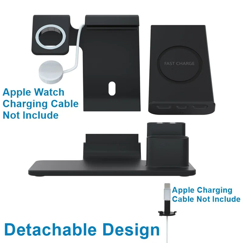Настольный держатель для телефона Tongdaytech 4 в 1 Apple Watch 5 3 2 Быстрое беспроводное