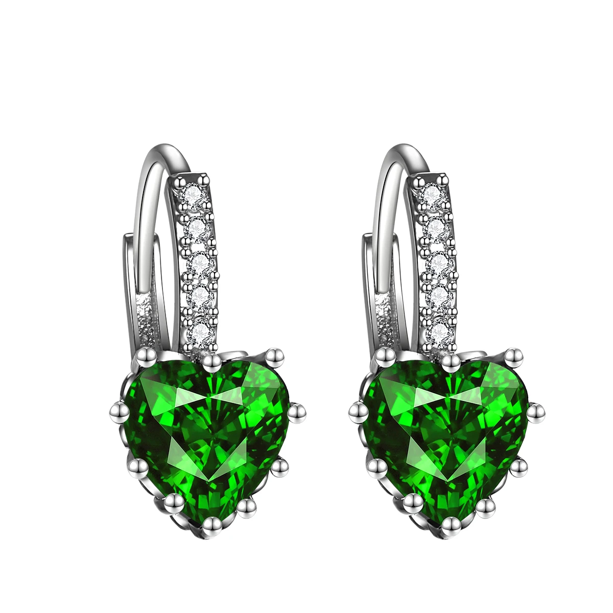 

Hoop Earrings For Women's Fashion Trendy OL Jewelry Rhinestone Heart Pendant Round Eardrop Earrings Shine Multicolor Brincos