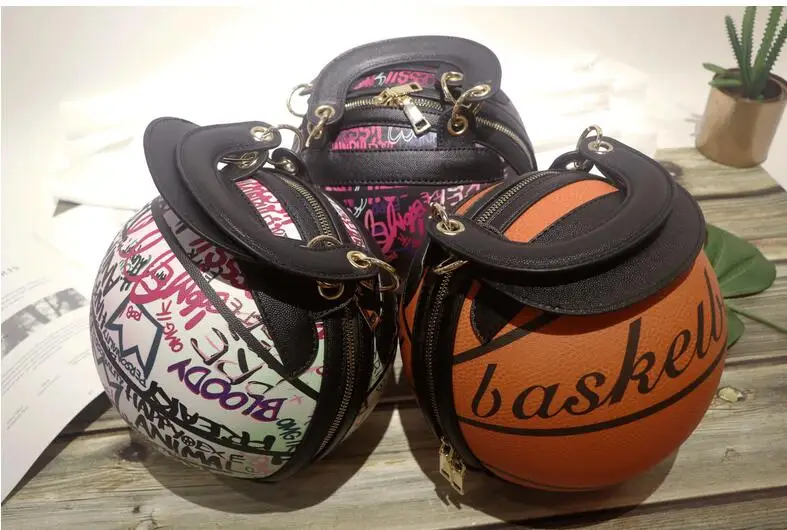 

Personality Spoof Basketball Purse for Women 2021 Graffiti Ball Bag Wild Ins Chain Messenger Bag Sac Femme Torebka Damska H251