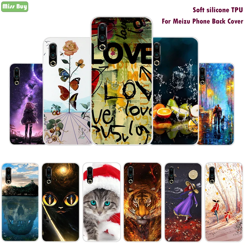 Soft Silicone All inclusive Phone Cover Case For Meizu 16 16S U10 X8 V8 Pro Back Color painted 6 Note 9 |