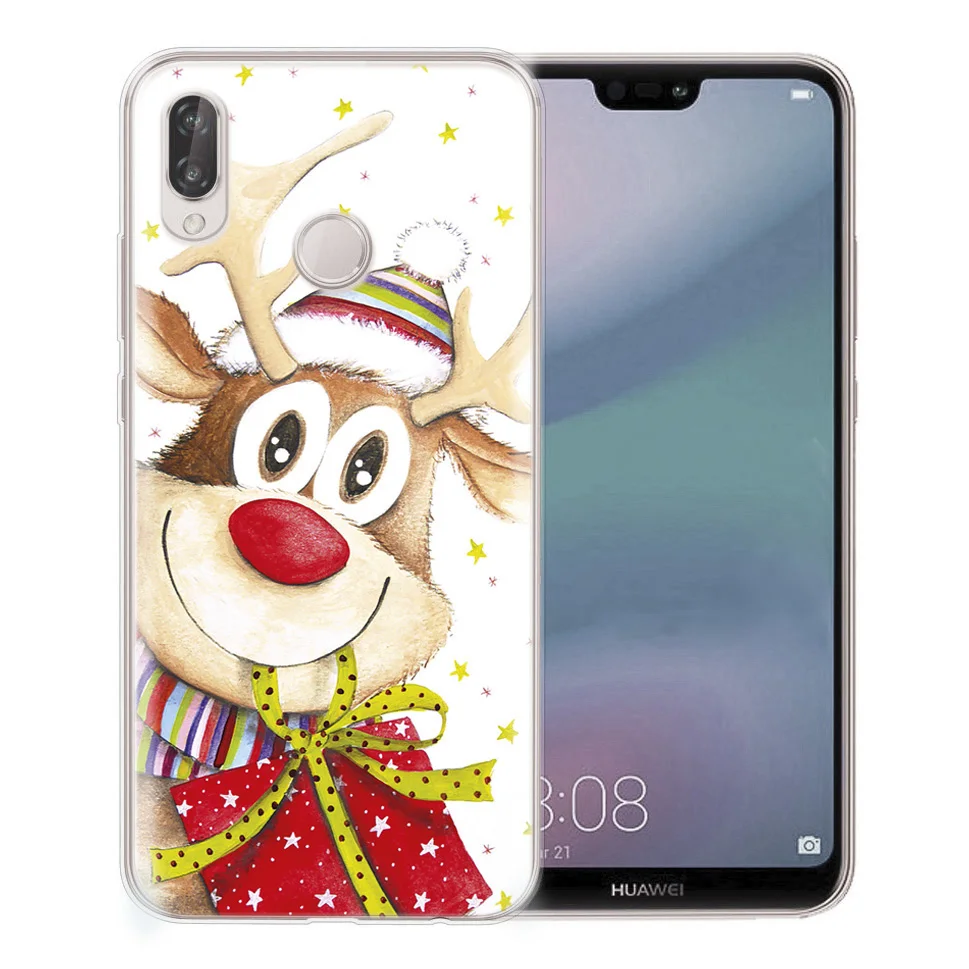 Soft Case For Huawei Honor 7A 8A 8X 8C 9 10 Mate 20 P Smart P10 Lite Nova 3 Christmas Deer TPU Cover D031 |