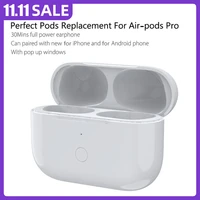 replacement wireless charging case box for airpods pro bluetooth compatible earphone 660mah battery charger case pop ups windows