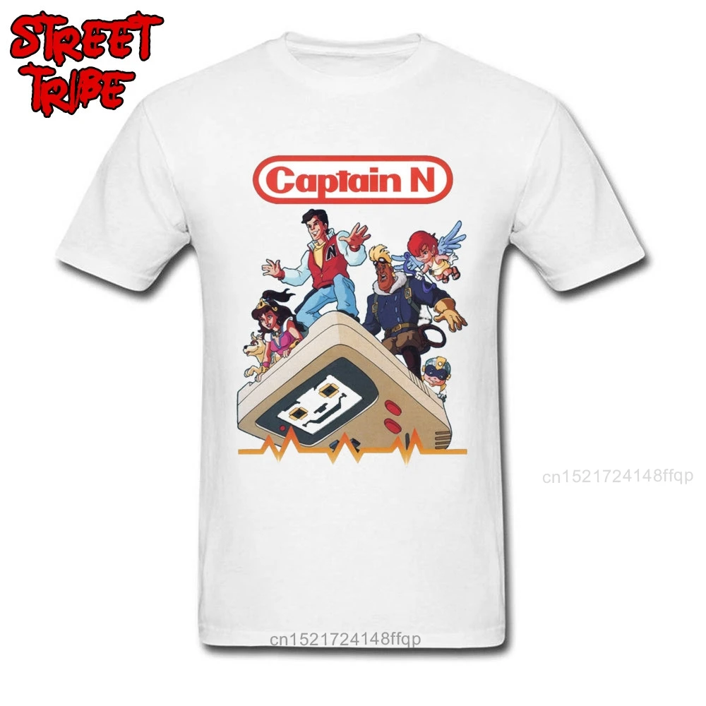 Футболка Captain N Мужская новинка футболка из 100% хлопка футболки Super Merio летние