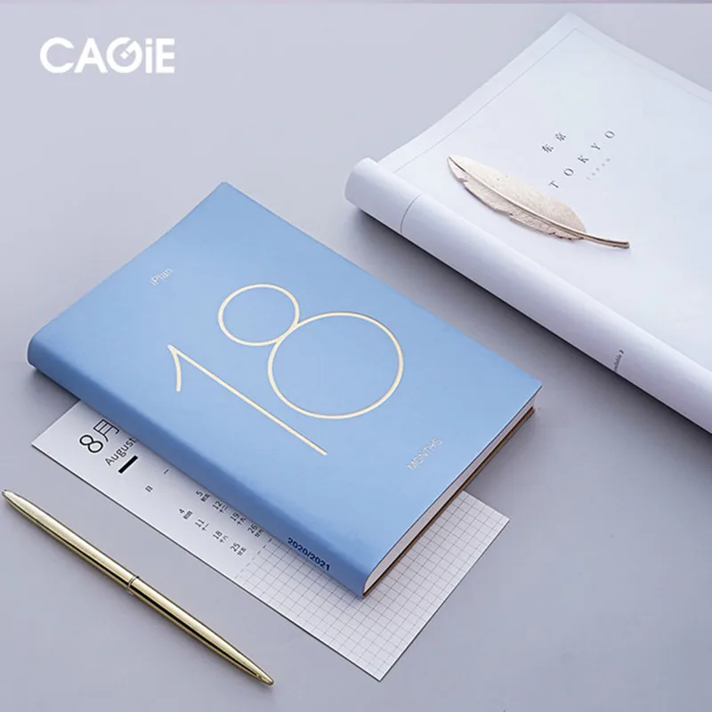 Портативный Еженедельный блокнот A5 2020 2021 год ежедневник 18 месяцев стационарный