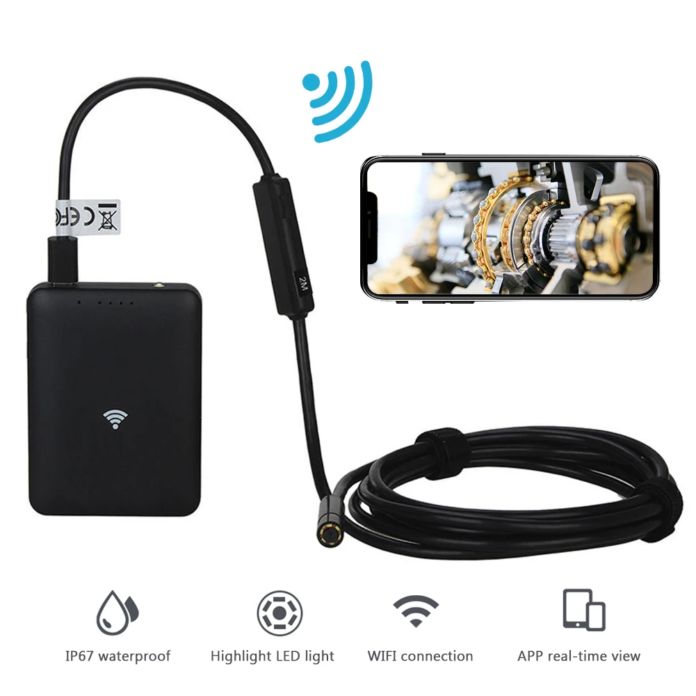 

15m 8.5mm Waterproof IP67 Multifunctional Universal With Camera Wireless WIFI Endoscope Mobile Phone Borescope Battery Powered