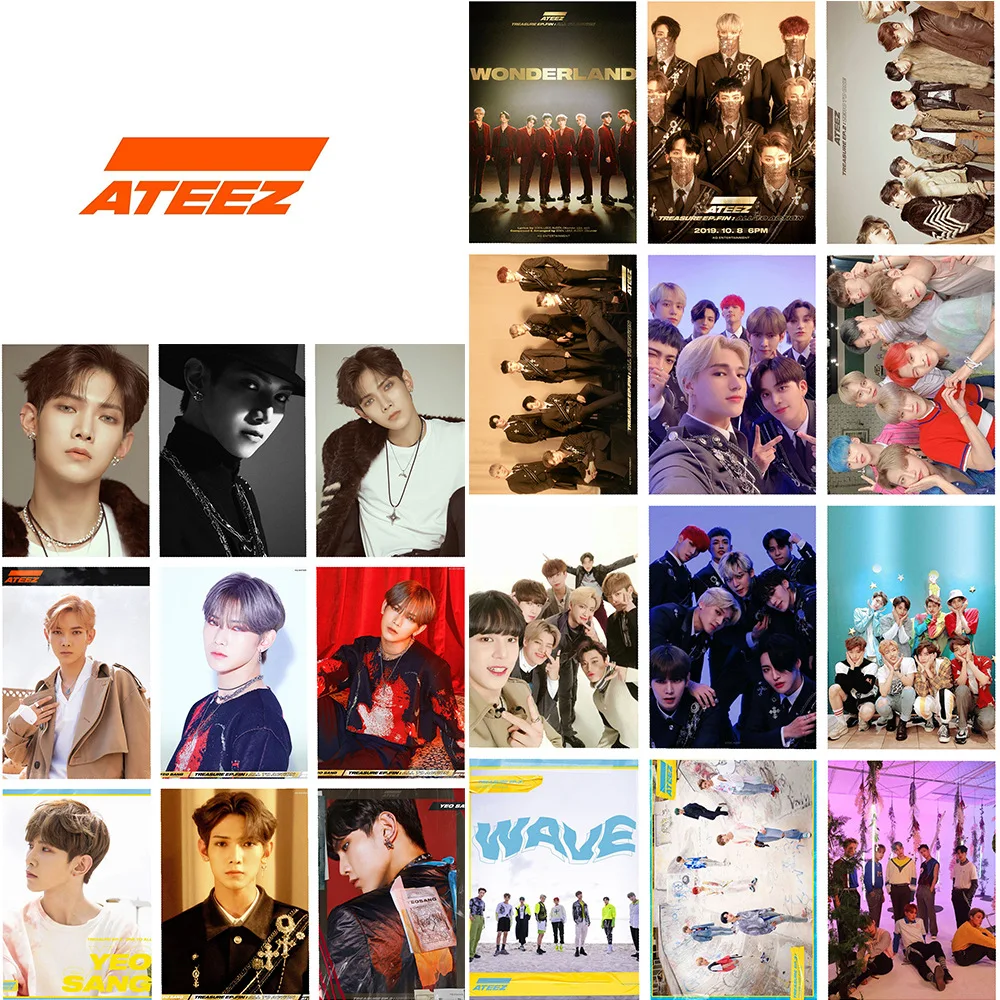 16 шт./компл. Kpop Ateez фотоальбом Фотокарточка постер K-pop ATEEZ c Новые поступления YEO SANG