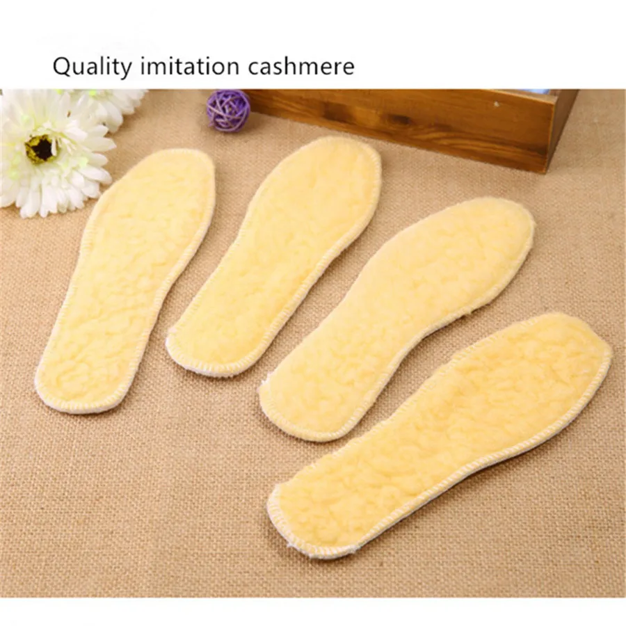 1 пара зимние теплые стельки из хлопка шерстяные искусственного меха кролика|wool