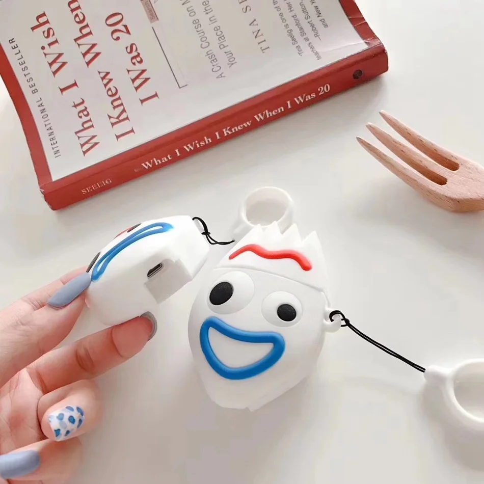 3D чехол для наушников s для AirPods, силиконовый чехол с милым мультяшным щенком для Apple Air pods 2, забавный чехол для наушников, кольцевой ремешок