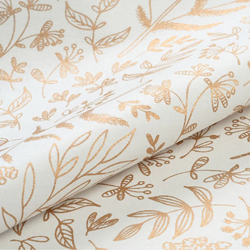 

Gold Leaves Gift Wrapping Papers Thick Metallic Lace Flower Background Papers For Scrapbooking Decoration Craft Papers