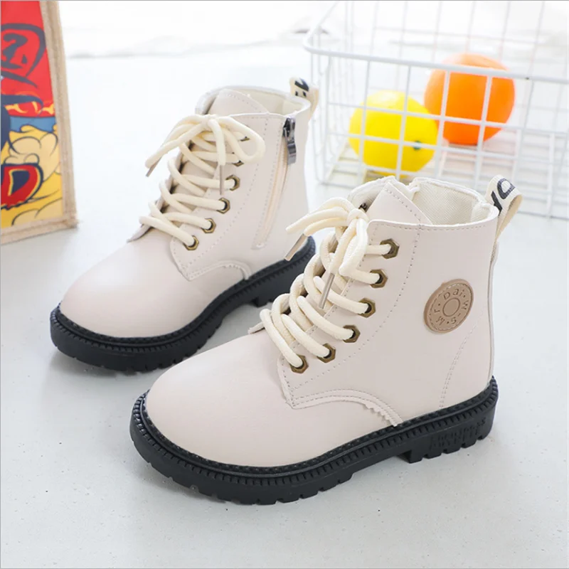 

England New Autumn Kids Snow Boots Children's Winter Ankle Winter Girl Boots Unisex PU Leather Shoes For kids Snow Shoes C10281