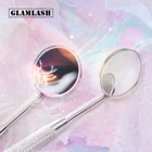 Зеркало для проверки наращивания ресниц из нержавеющей стали, 1 шт., портативные стоматологические зеркала, зуб для рта, профессиональный инструмент для макияжа