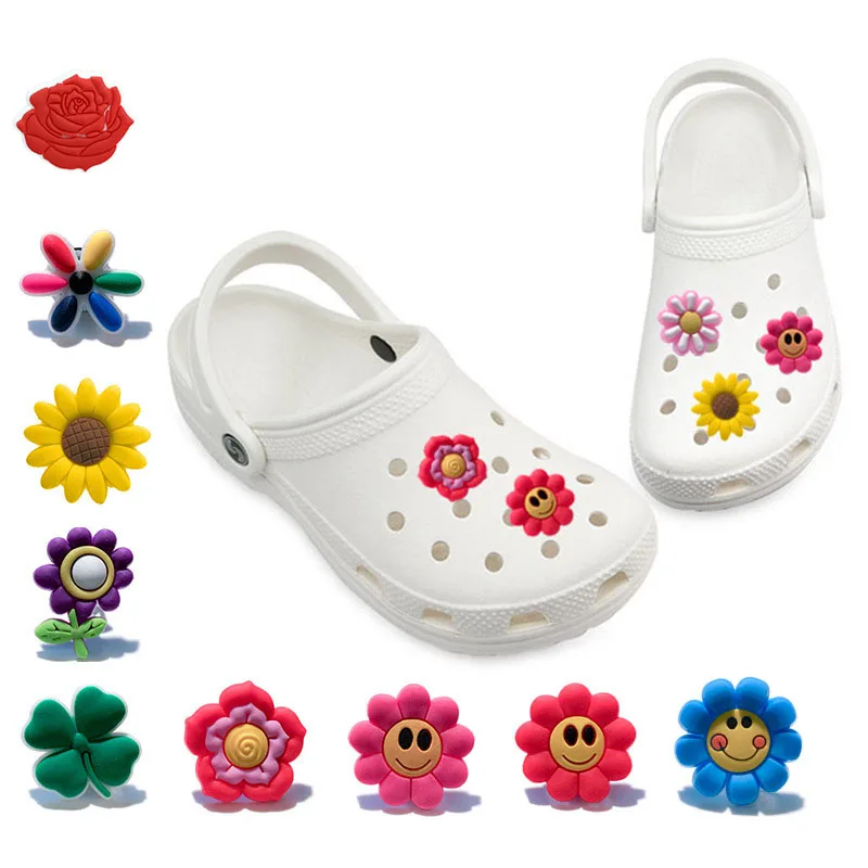 1 5 шт. симпатичные цветы подвески для обуви из ПВХ клевер Подсолнух аксессуары