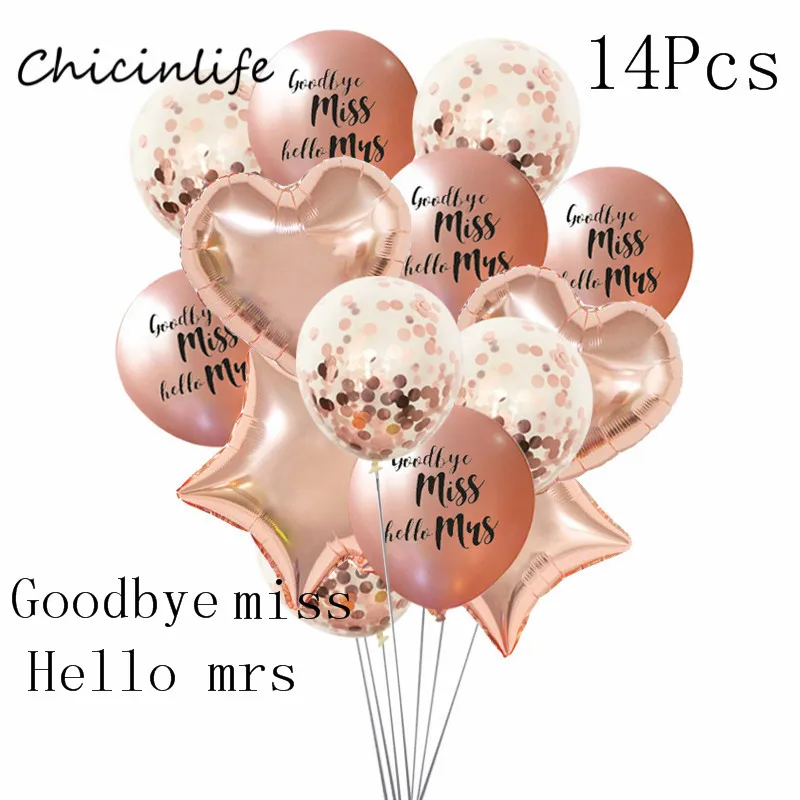 E Chicinlife латексные воздушные шары для невесты из розового золота в форме сердца и звезды, девичник, украшение для свадебной вечеринки - Цвет: E
