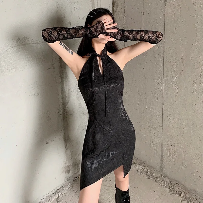 

Summer 2021 Bodycon Tunics Party Black Lace Vintage kawaii lolita Korean Flora Prom Harajuku Gothic Mini aesthetic Y2k dresses