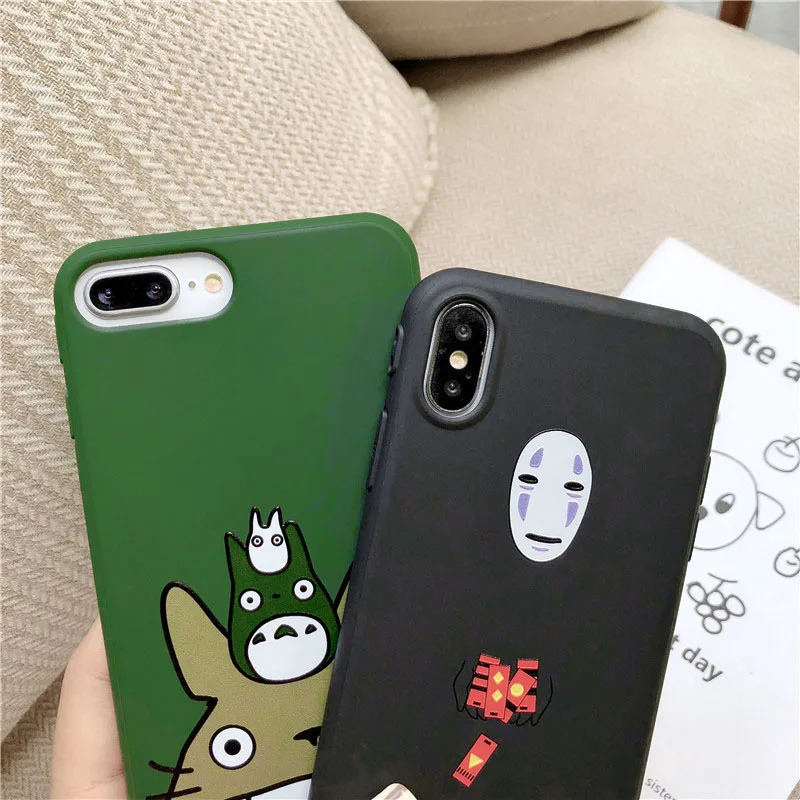 JAMULAR японский мультфильм Тоторо чехол для телефона для iPhone 7 8 Plus 6S Plus Матовая силиконовая крышка для iPhone X XS MAX XR 11 мягкий чехол