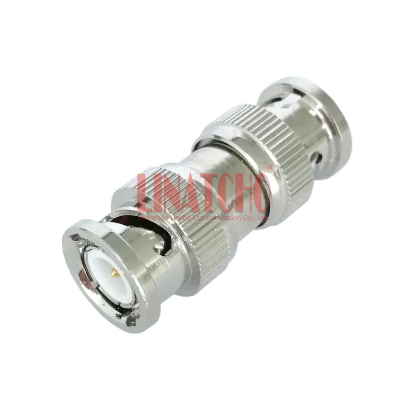 CCTV Cable Connect 50OHM Copper Nickel Plated BNC Male to BNC Male Connector