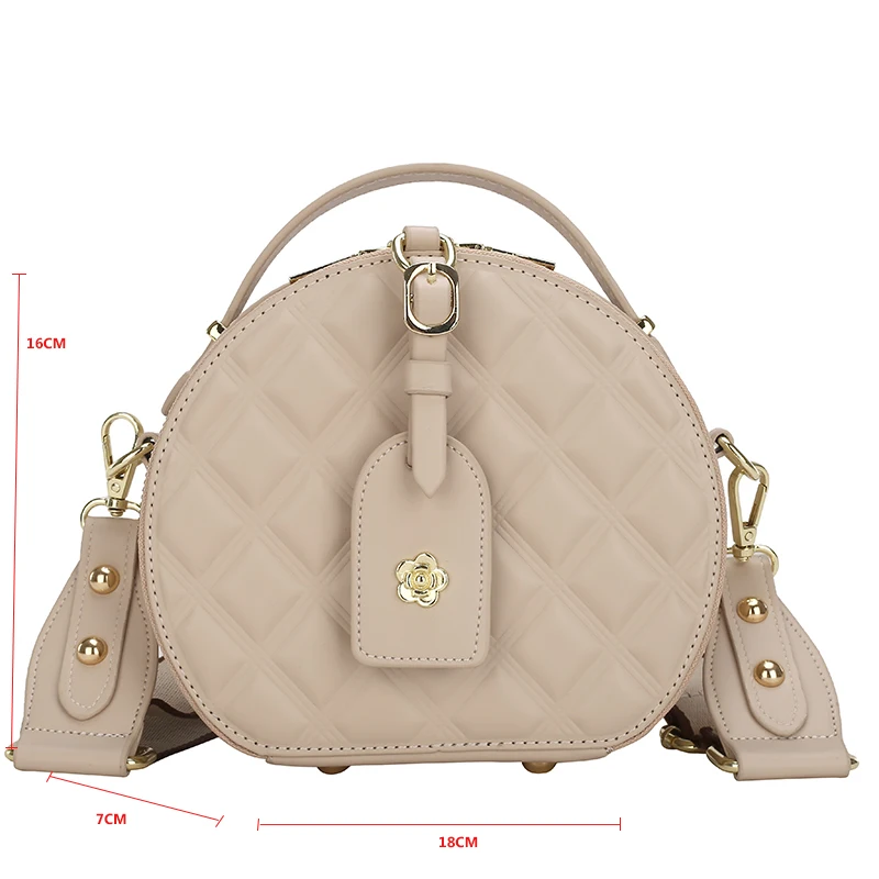 

Circular Design Fashion Women Shoulder Bag Soft Leather Women's Crossbody Bags Ladies Purse Female Rhombic Handbag Hobos