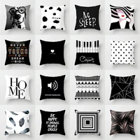 rubylove geometric polyester cushion cover decorative pillowcase home decor sofa black and white throw pillow cover 45x45cm